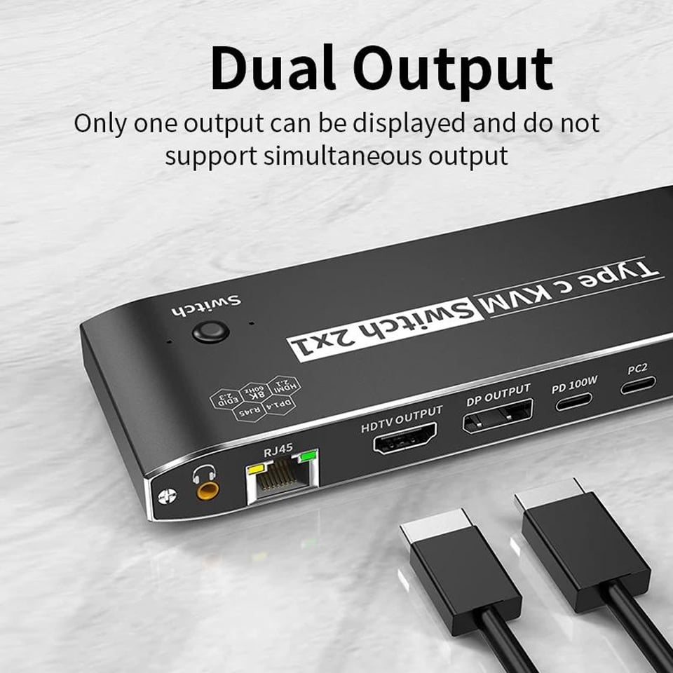 2x1 USB-C KVM Switch 8K