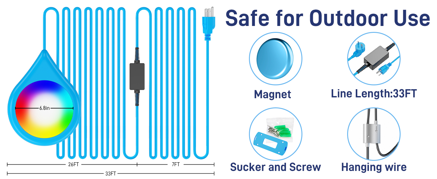 Designed to enhance the pool's ambiance, the 12W RGB Pool Light creates a stunning light show that w