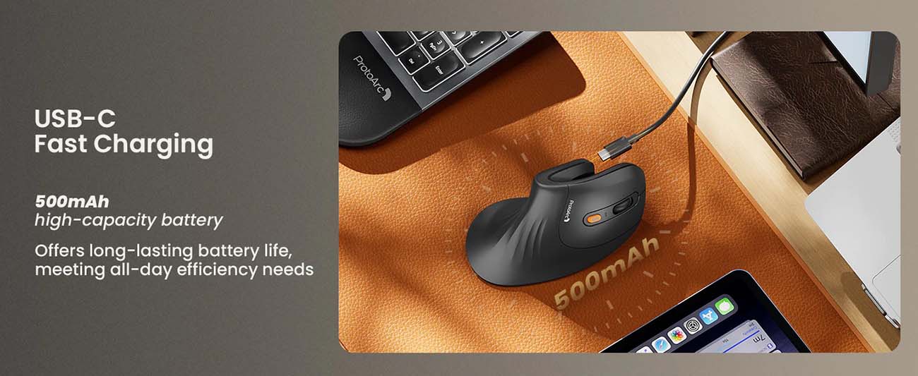 ProtoArc® EM11 NL Bluetooth Ergonomic Vertical Mouse