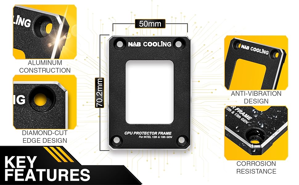 Nab Cooling CPU Contact Frame Intel 13th Gen, LGA 1700 + Thermal Paste