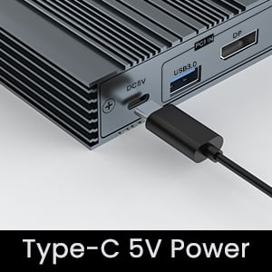 Type-C 5V1A Power Adapter Displayport KVM switches are equipped with a 5V1A power adapter, which pro