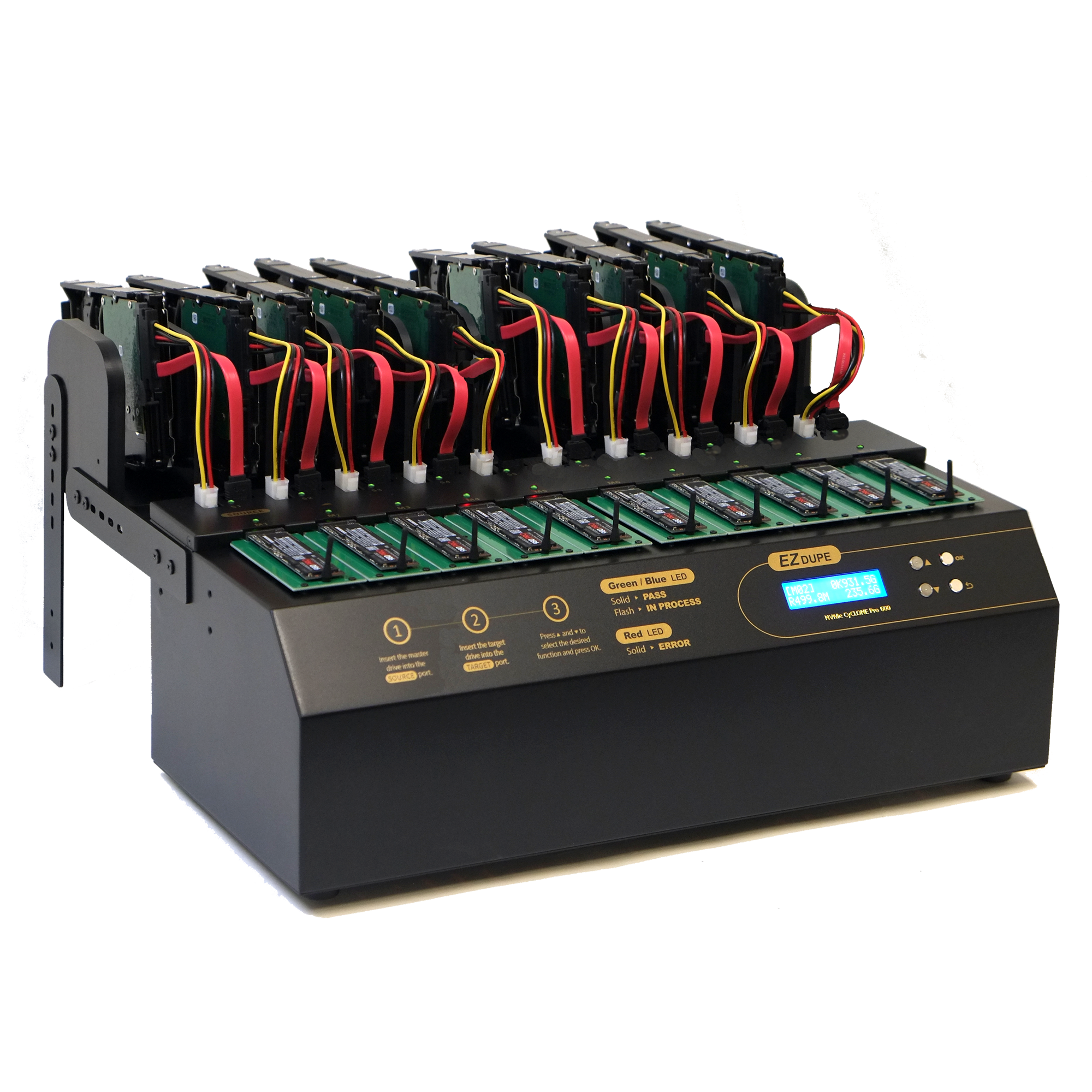 EZ Dupe NVME CYCLONE PRO M.2 PCIE & SATA HDD Duplicator