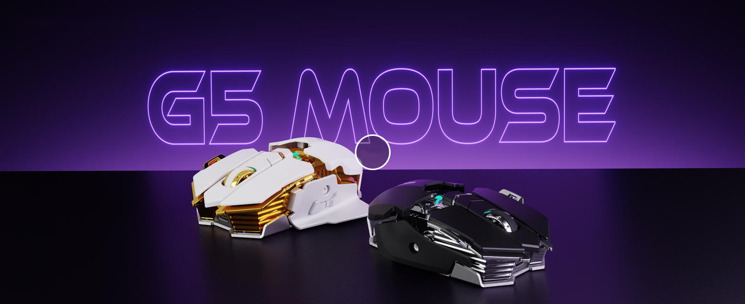 G5 Tri-Mode Wireless Gaming Mouse, 12800 DPI Programmable Ergonomic Mouse with Metal Base for Stabil