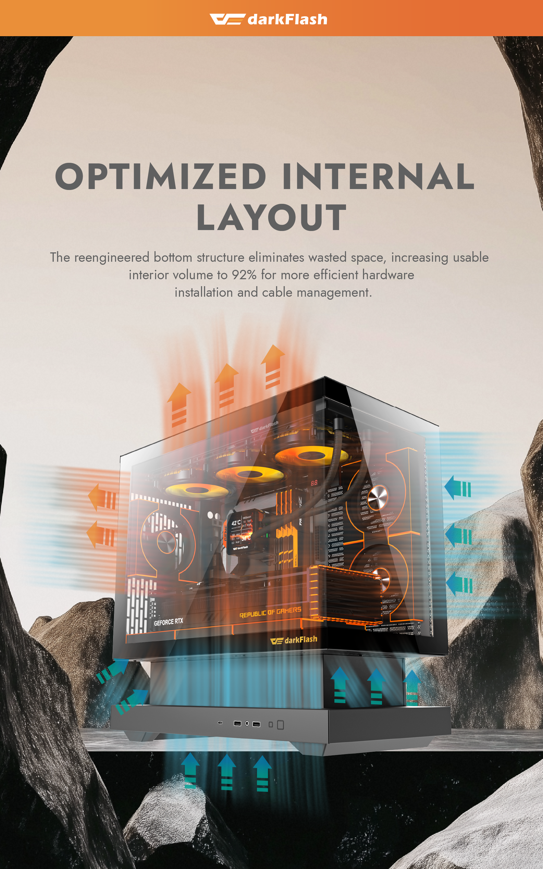 DarkFlash FLOATRON F1 M-ATX PC Case, BLACK