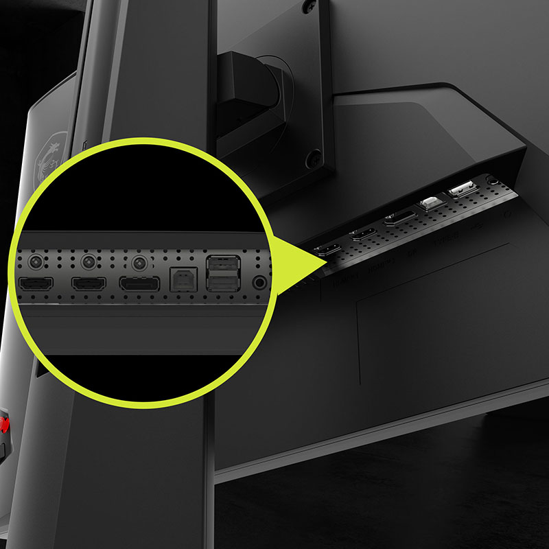 Premium connectivity ports including DisplayPort, HDMI and USB hub