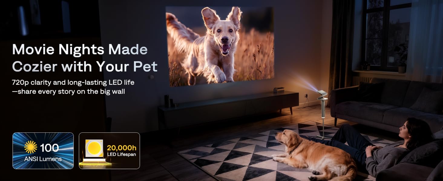 Aurzen ZIP Tri-Fold DLP Ultra-Portable Mini Pocket Projector