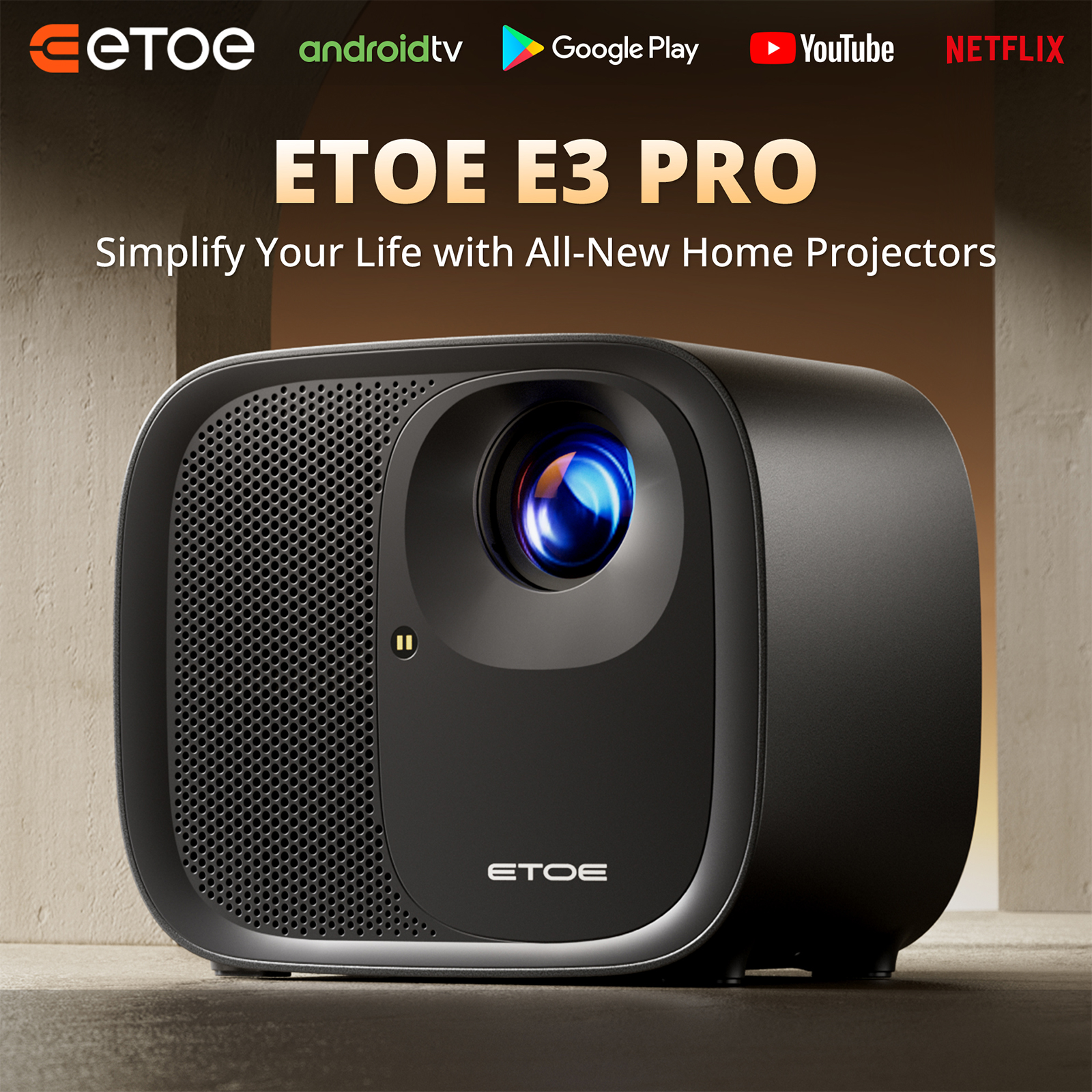 ETOE E3 Pro Google TV Smart Projector