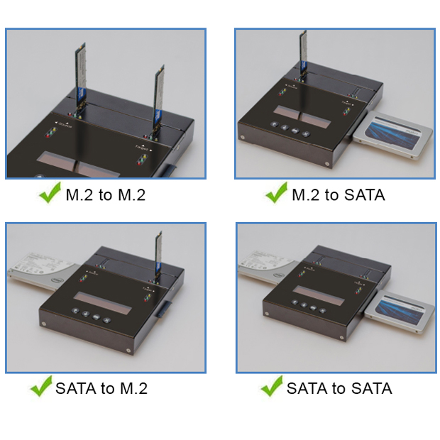 Systor 1 to 7 M.2 NVMe/SATA Duplicator & Sanitizer - up to 18GB