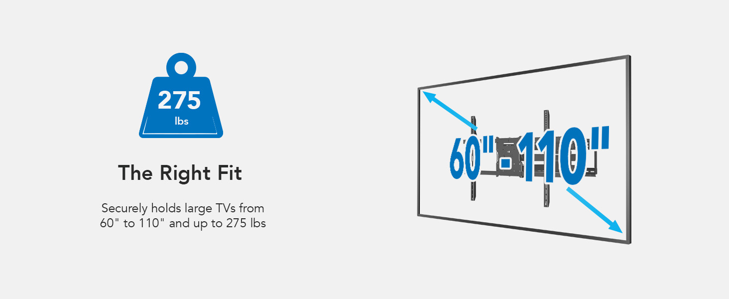 Mount-It! MI-394 Heavy Duty TV Wall Mount With Long Extension Arms