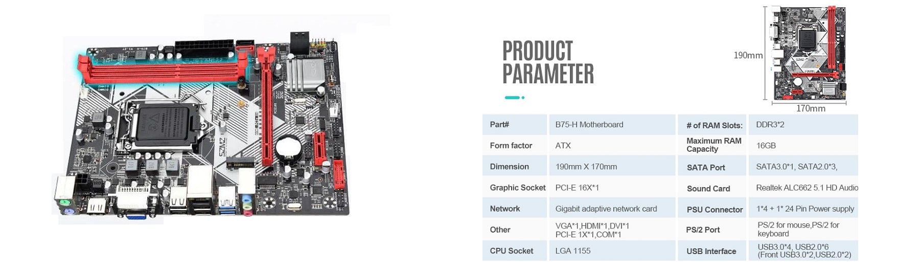 B75-H Computer Motherboard 00