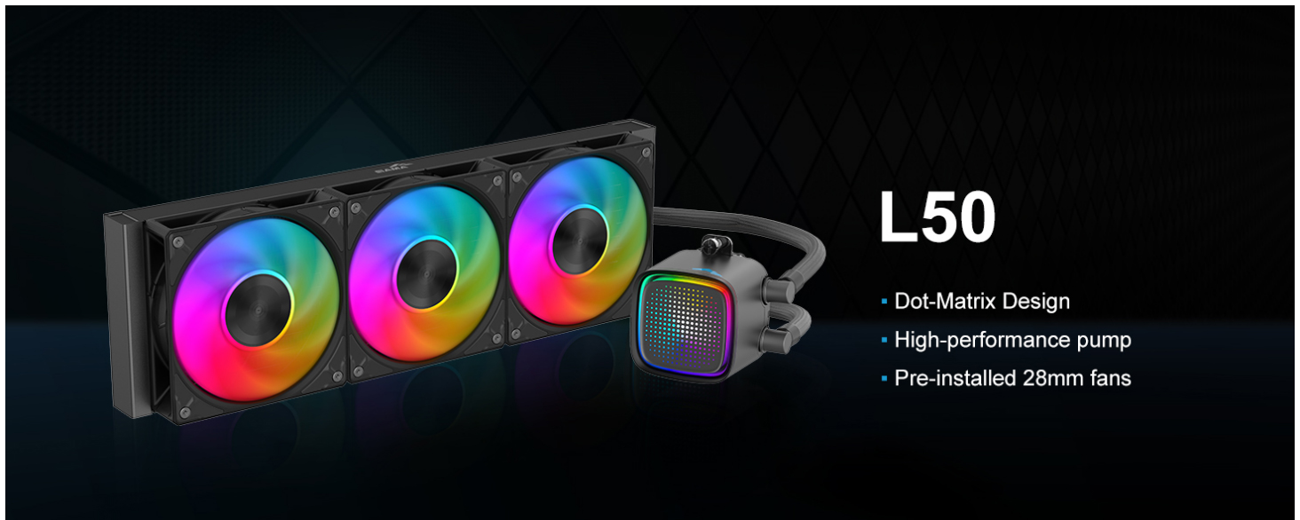 SAMA L50 360mm Liquid CPU Cooler AIO Cooler - Black