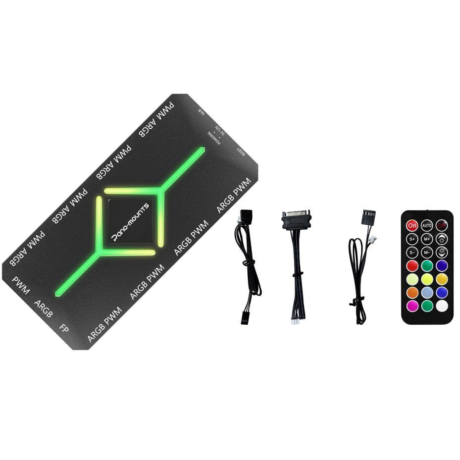 Fan Hub Splitter With Remote SATA Power Supply Black