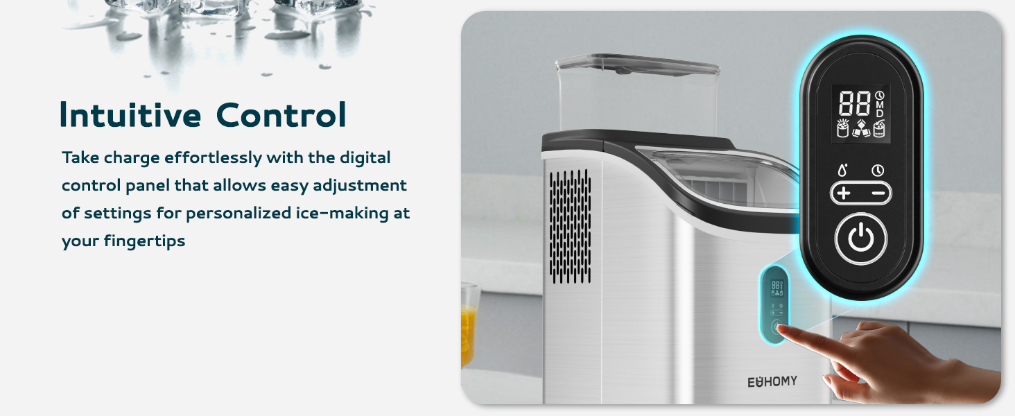 Euhomy IM005CSI Silver Countertop Portable Cube Ice Maker