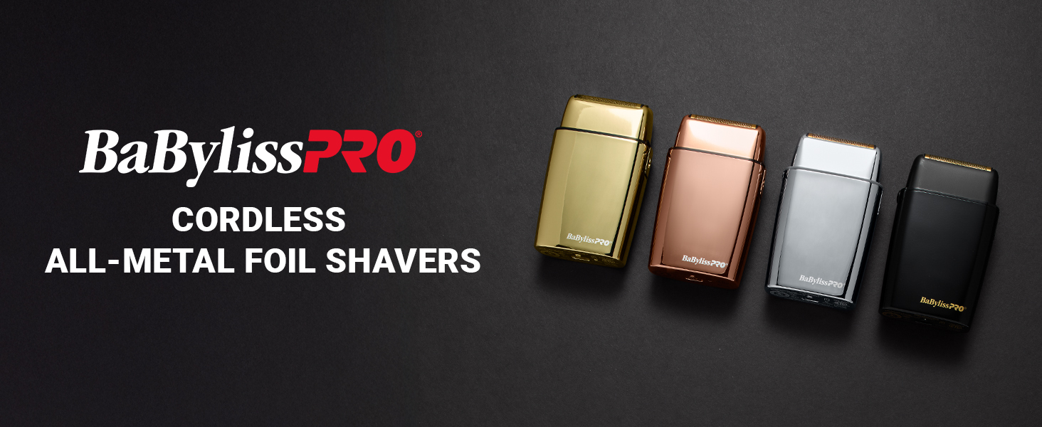 BaBylissPRO FXFS2G FOILFX02 Cordless GOLD FX Metal Double-Foil Shaver
