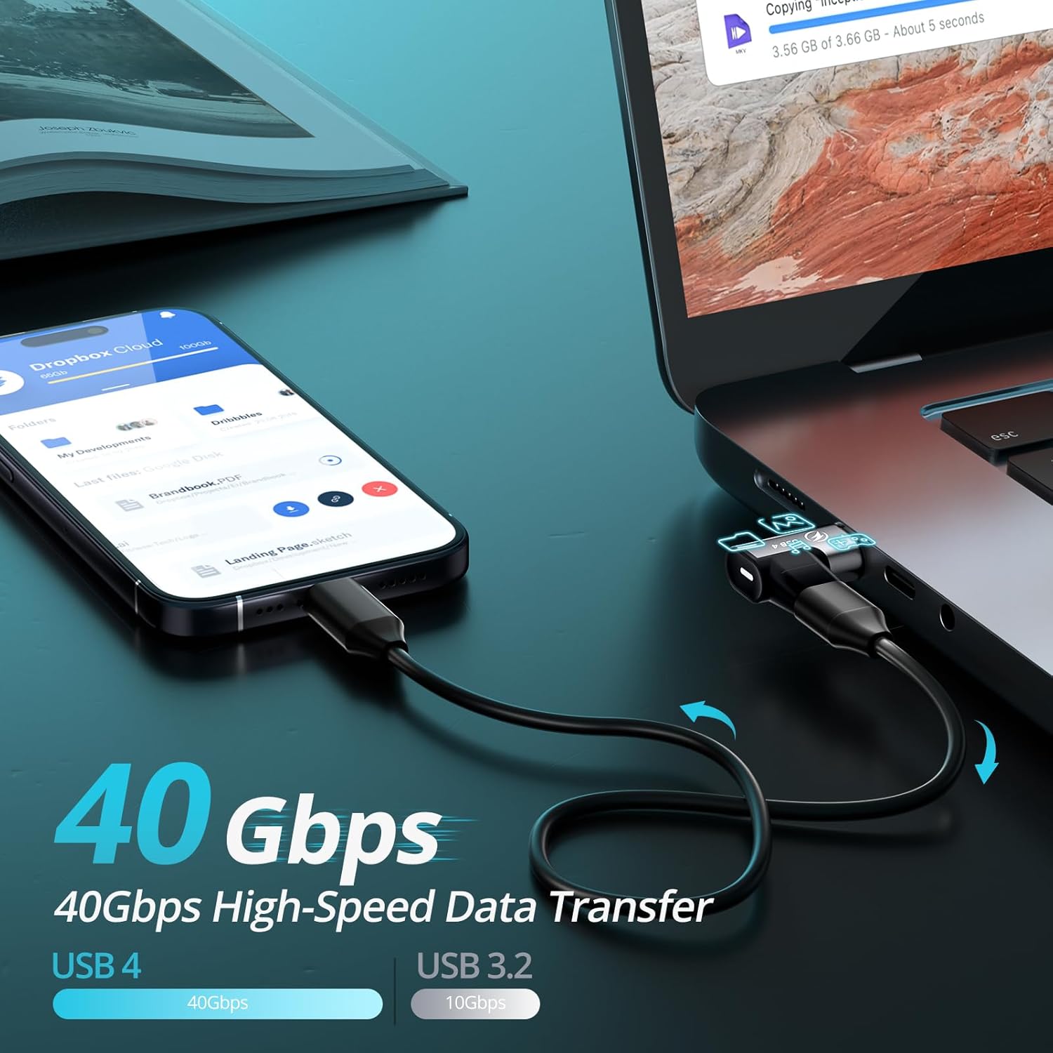 Elbow USB C Magnetic Adapter