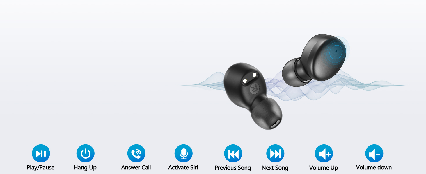 kurdene Wireless Earbuds Bluetooth 5.3 Light Weight in Ear Headphones
