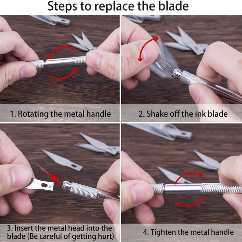 Non-Slip Metal Scalpel Knife Tools Kit Cutter Engraving Craft