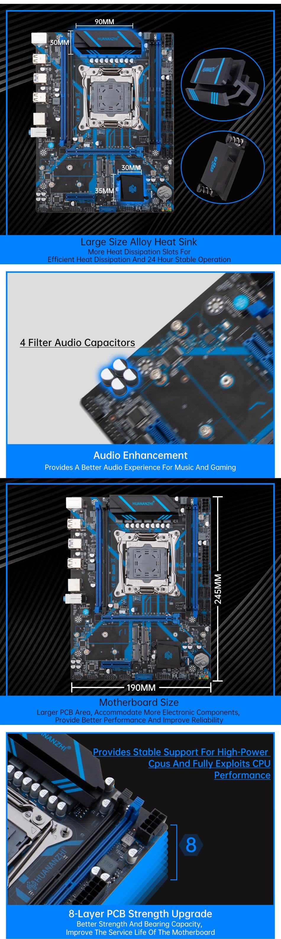 HUANANZHI X99 QD4 LGA 2011-3 X99 Motherboard support E5 2620 2640 2650 2666  2670 2680 2690 2696 2699 V3 V4 All Series - Newegg.com