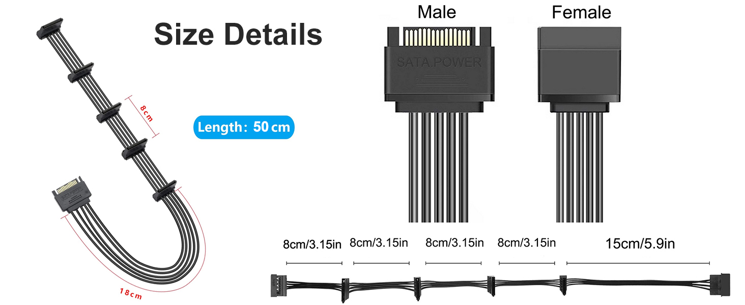 SATA Power Splitter Cable