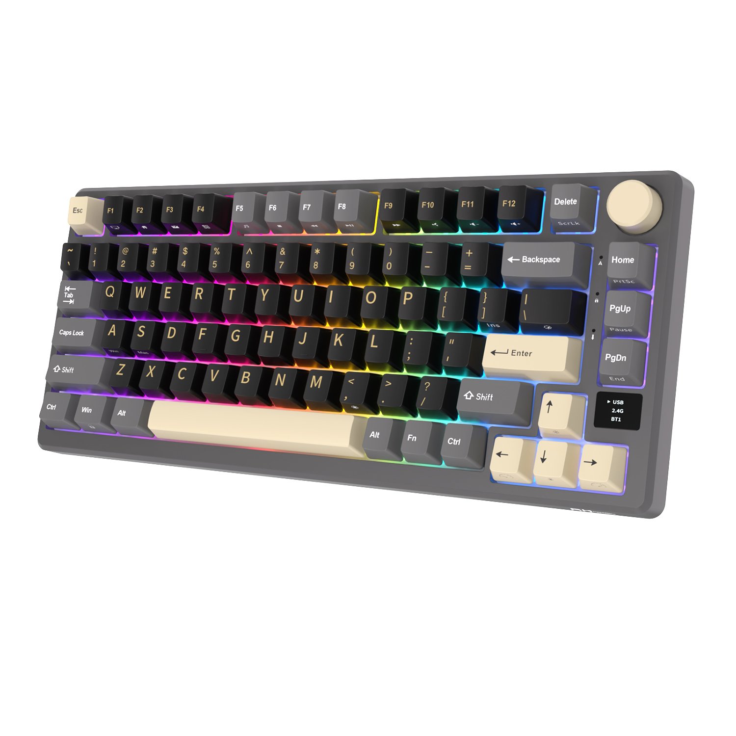 RK ROYAL KLUDGE H81 Hot Swappable Mechanical Keyboard, Triple Mode 2 ...