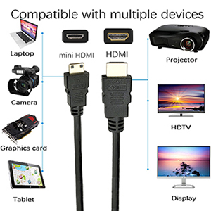 Mini HDMI to HDMI Cable TV AV Adapter for Mobile Phones Tablets HDTV 4K 3D