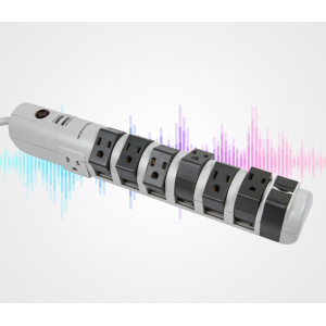 8-Outlet Rotating Surge Protector Power Strip - 2160 Joules, Clamping Voltage 330V LN, 400V L-G, 40