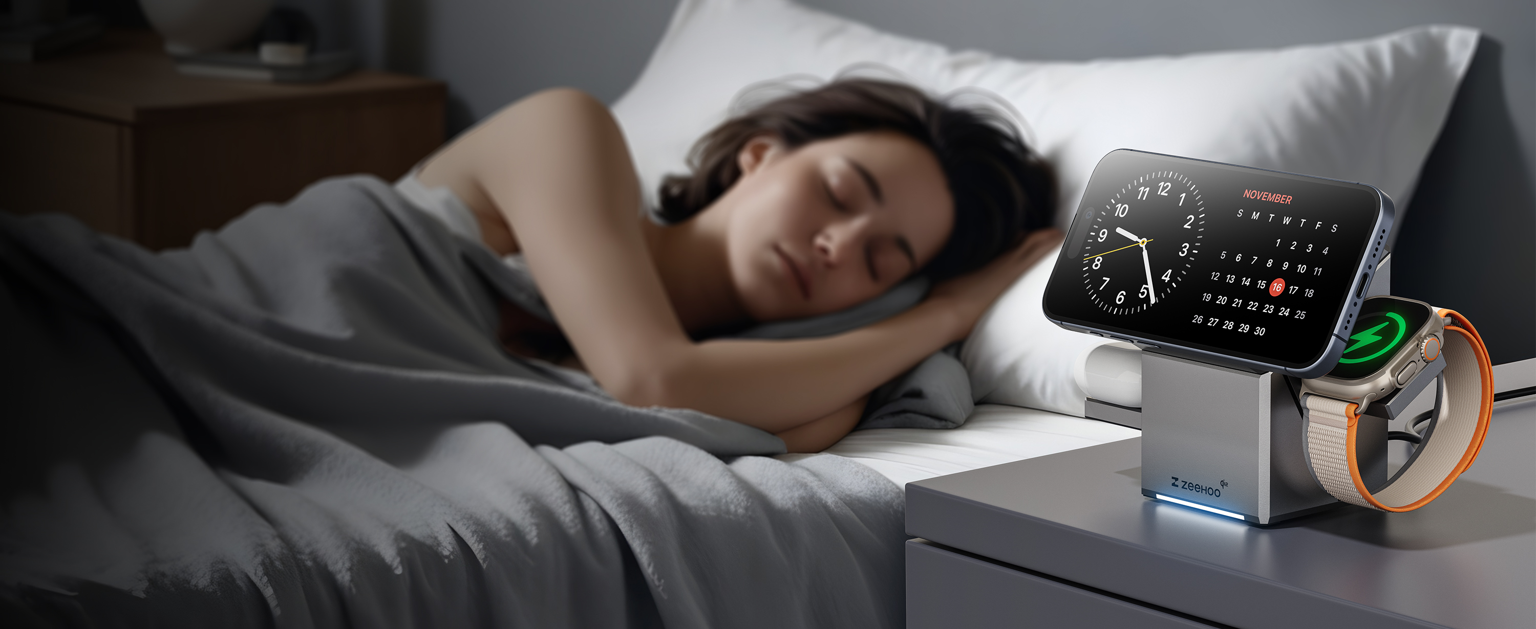 ZEEHOO, Wireless Charger, Qi2 15W Fast Wireless Charge, 3 IN 1 APPLE CHARGING STATION