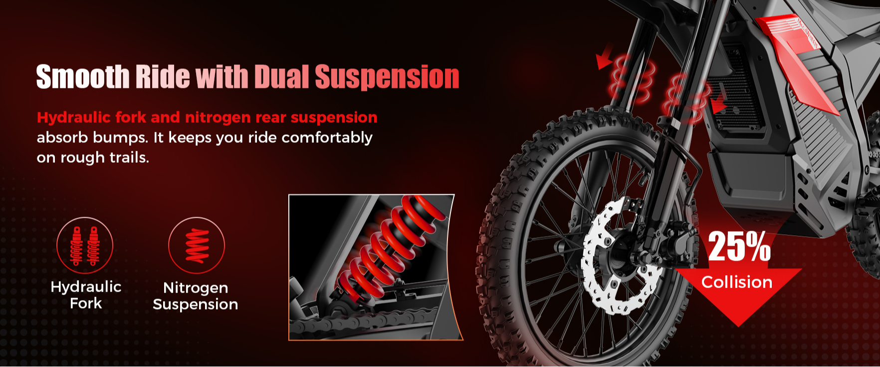 MEGAWHEELS D2  Lite dirt bike dual suspension