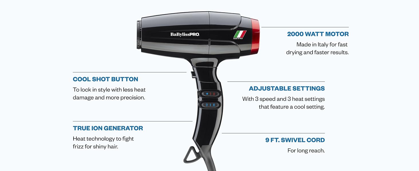 BaBylissPRO® BRAP2 High Speed Rapido 2.0 Dryer