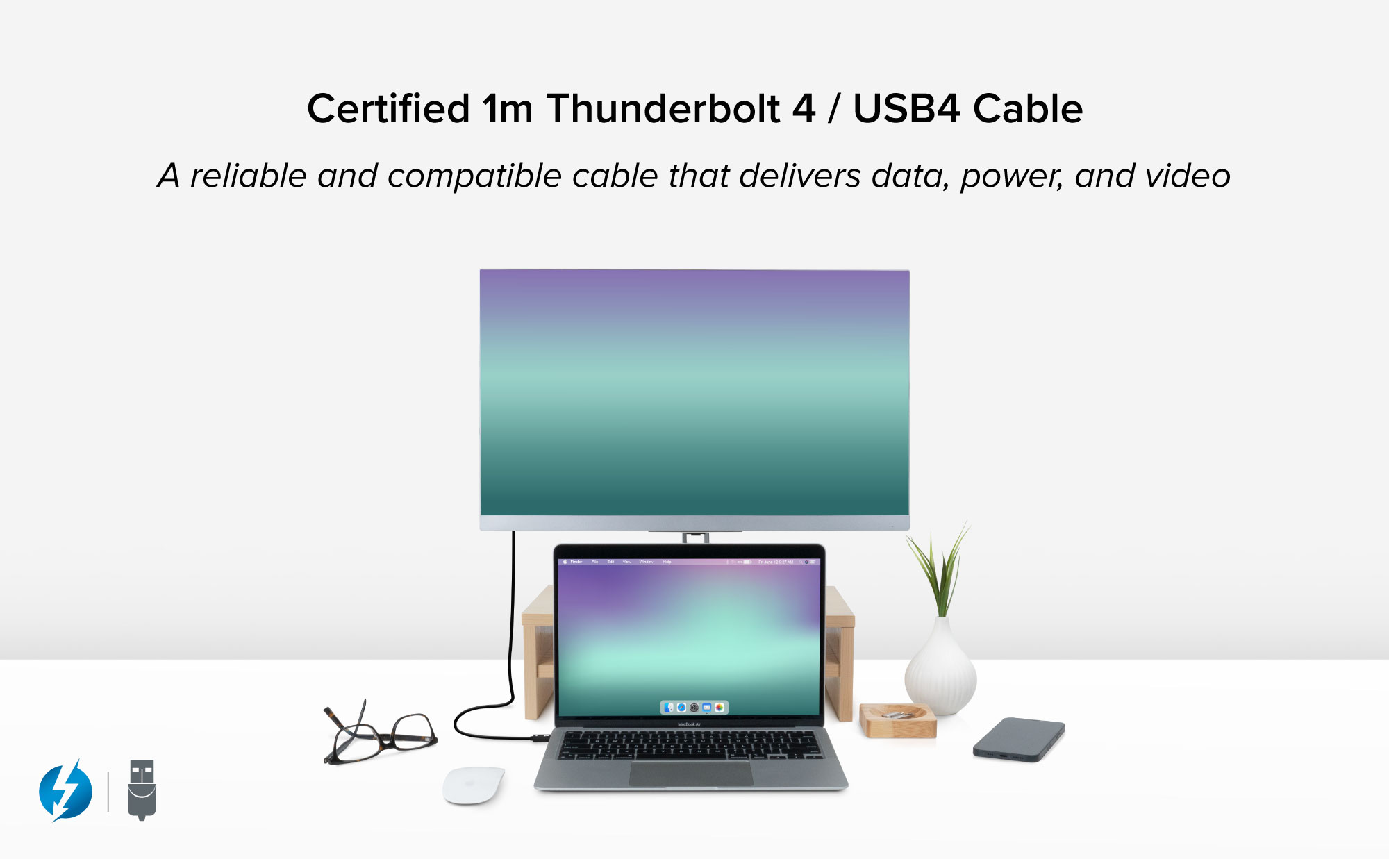 Certified 1m Thunderbolt 4 / USB4 Cable