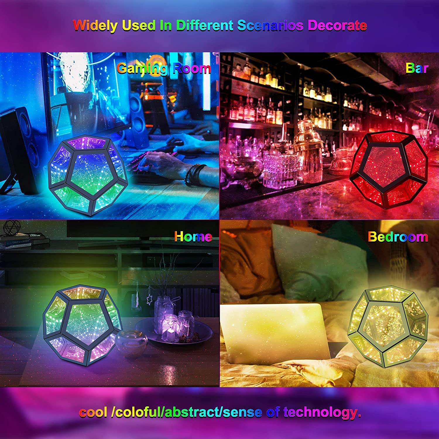 Infinity Dodecahedron Gaming Light Cool RGBW LED Lampe De - Temu Belgium