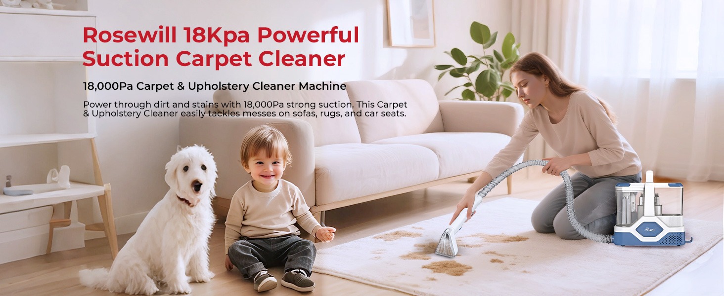 Rosewill Multi-Purpose Portable Carpet and Upholstery Cleaner - White