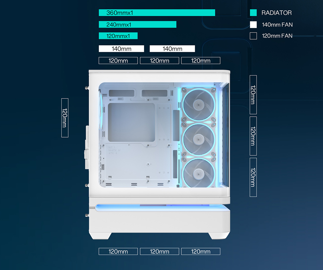  ASUS Prime AP304 White ARGB ATX PC Gaming Case