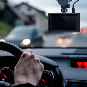 Crosstour Dash Cam,1080P Car Security Camera 3” LCD Screen 170° Wide  Angle,WDR,G-Sensor, Black