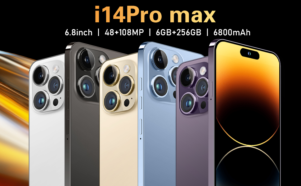 iP14 Pro Max Unlocked Smartphone for Android 11, 6.1 Unlocked Cell Phone,  FHD Face ID 4GB 64GB 128G…See more iP14 Pro Max Unlocked Smartphone for