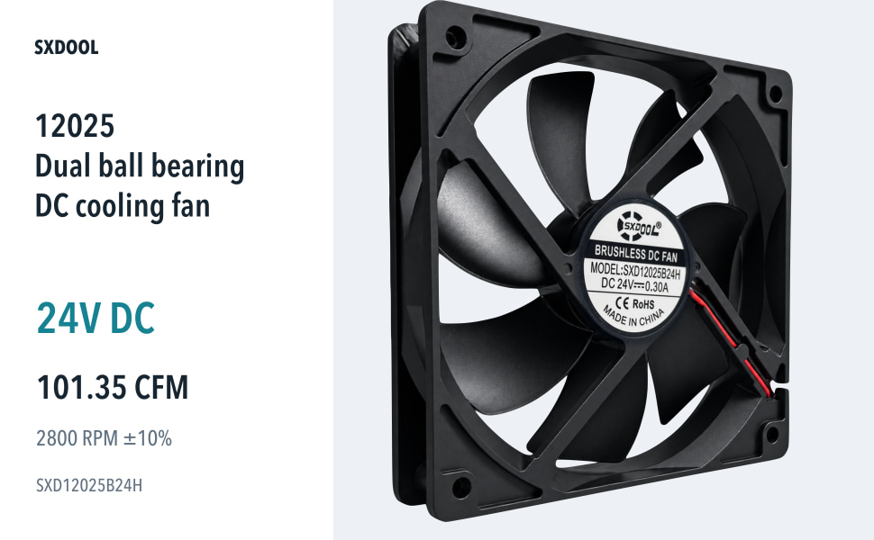 SXD12025B24H 24V dual ball bearing cooling fan