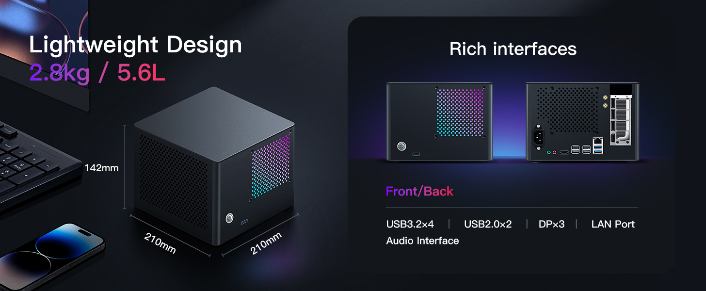 Cheap Mini Gaming PC ITX Tower Desktop Computers Windows 11 Prebuilt SSD NAS Computadora De Escritor