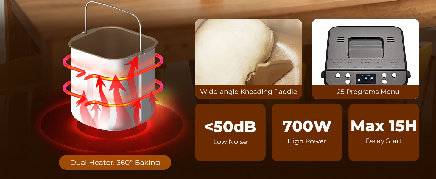 Rosewill 25-in-1 Automatic Bread Maker Machine