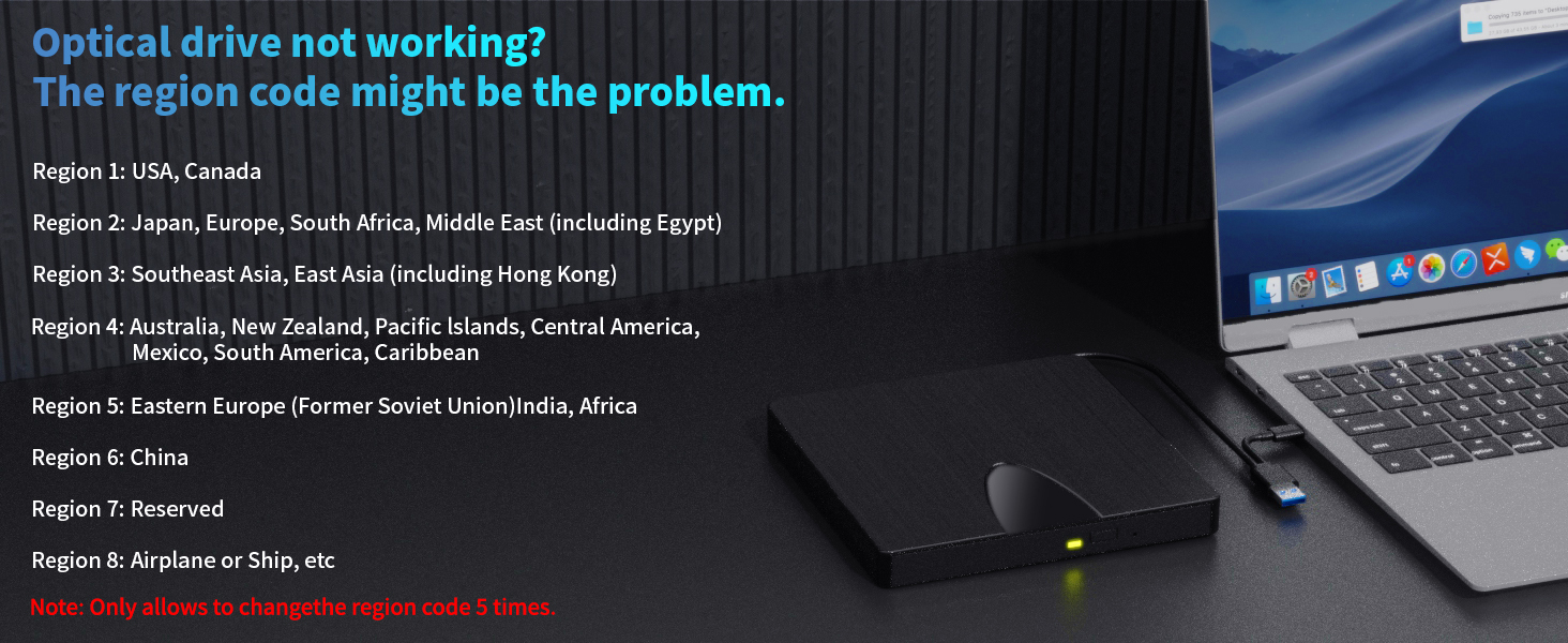 External Blu Ray Drive, USB 3.0 and Type-C Blu Ray Burner Portable Blu Ray DVD/CD/BD Player