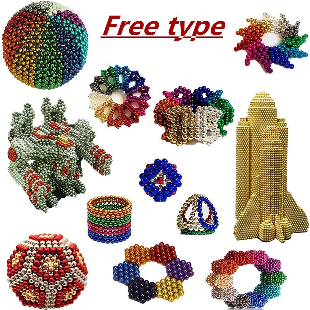 Sky Magnets 5mm Magnetic Balls Cube Fidget Gadget Toys Rare Earth Magnet Office Desk Toy Games Magnet Toys Multicolor Beads Stress Relief Toys for Adults Red 