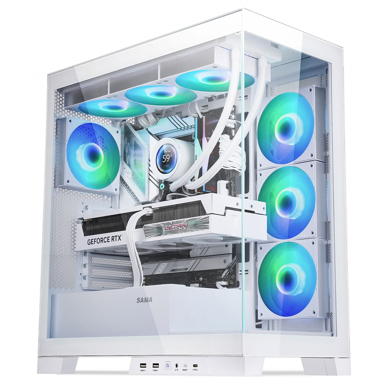 white pc case white