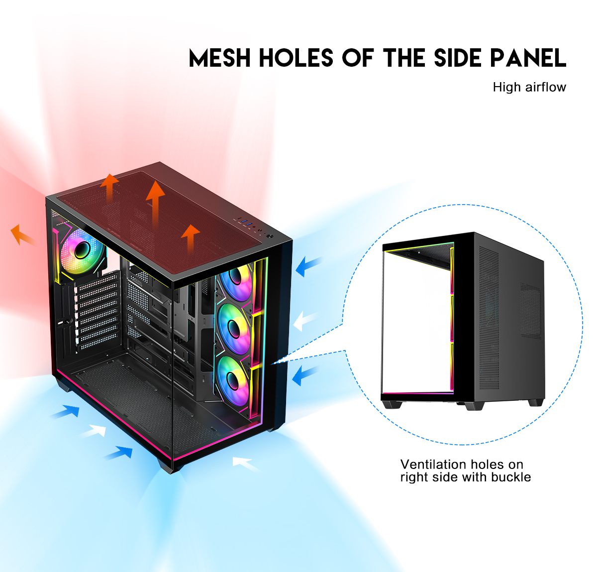 DIYPC IDX3-ATX-ARGB Black ATX Gaming Computer Case