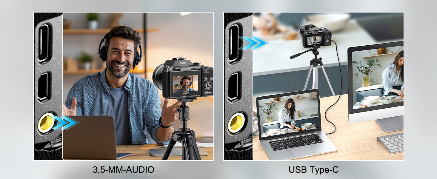 3.5mm audio jack & Type-C port for mic and fast data transfer