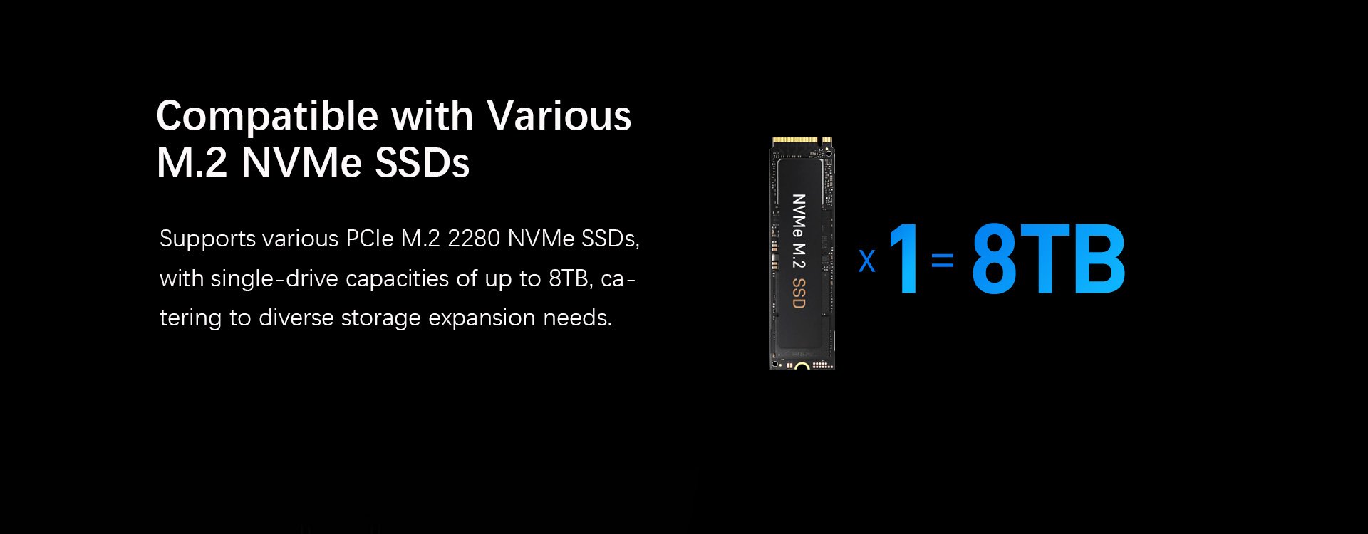 Compatible with Various M.2 NVMe SSDs