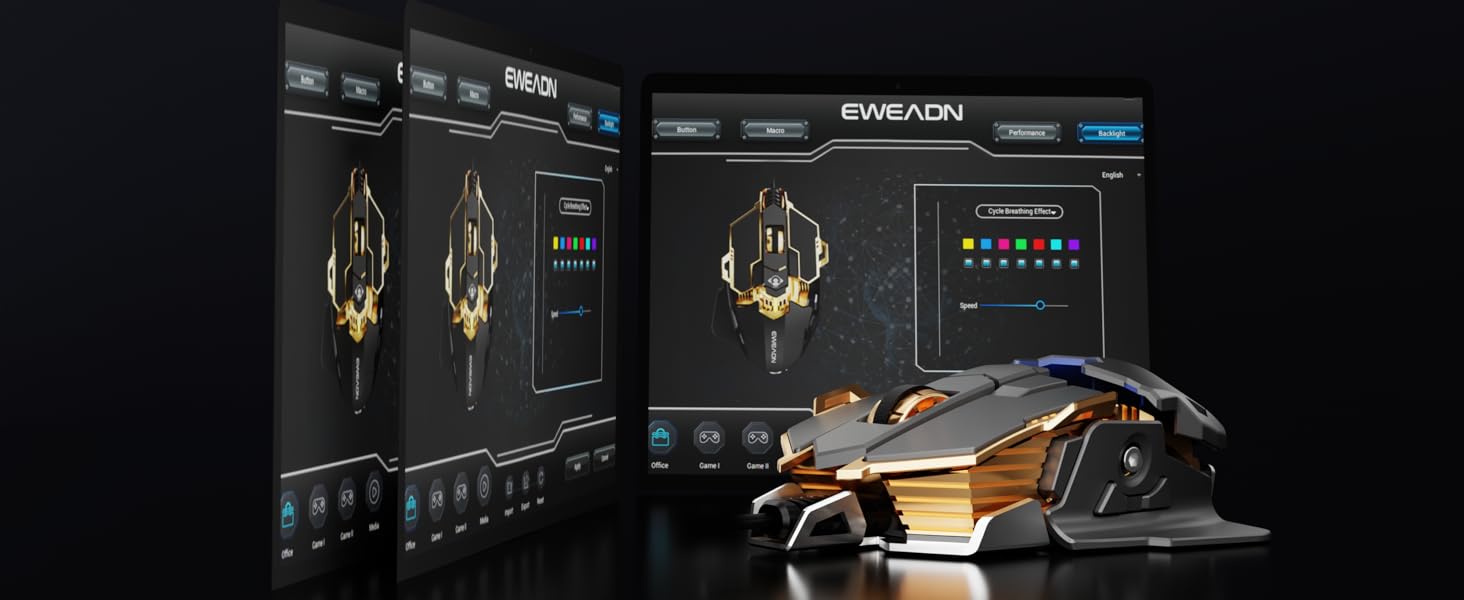 Wired USB Gaming Mouse, Ergonomic RGB Gaming Mice, Computer Mouse, 6 Adjustable DPI up to 12800 dpi