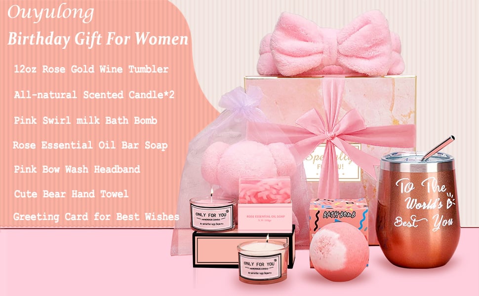 MEEMINY Birthday Gifts for Women,Relaxing Spa Gift Basket Set,Unique G