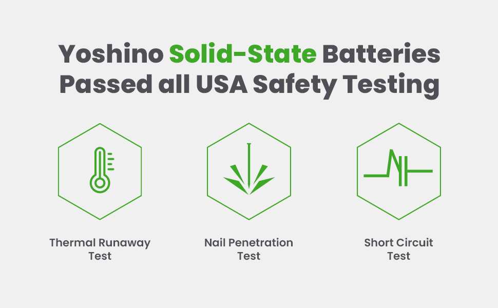 USA safety tested non flammable battery technology