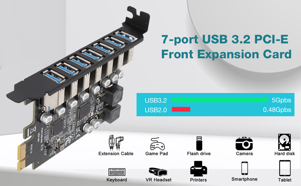 PCIE USB 3.0 Card 7 Ports