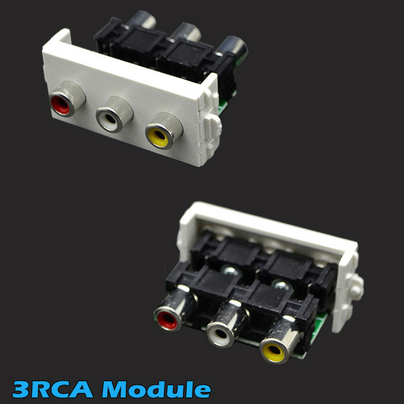 3RCA wall plate