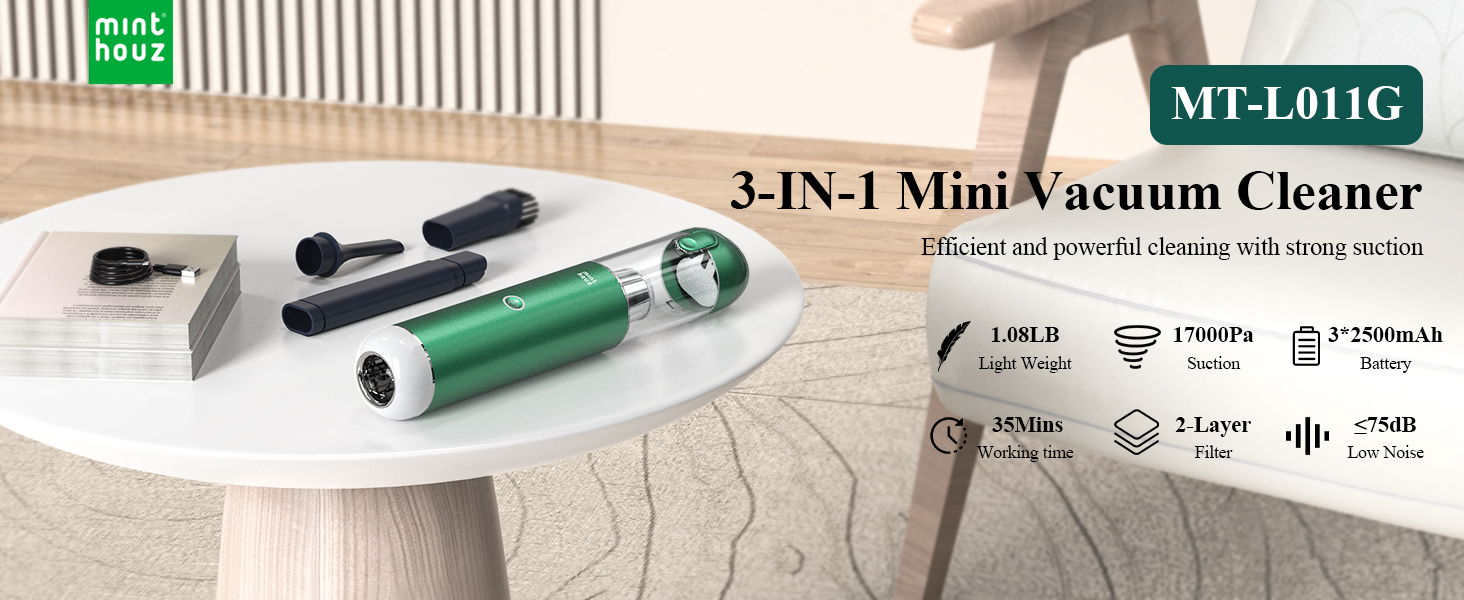 3-in-1 mini vacuum cleaner